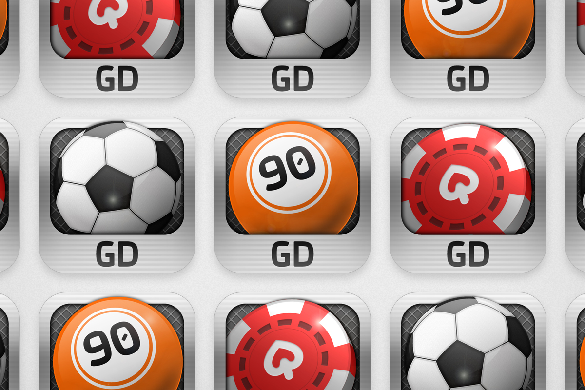 Il set di icone disegnate per le app di Gioco Digitale: “Gioco Digitale Scommesse”, “Gioco Digitale Bingo” e “Gioco Digitale Poker”; le tre icone sono progettate appositamente per la visualizzazione sui dispositivi mobili (smartphone e tablet)