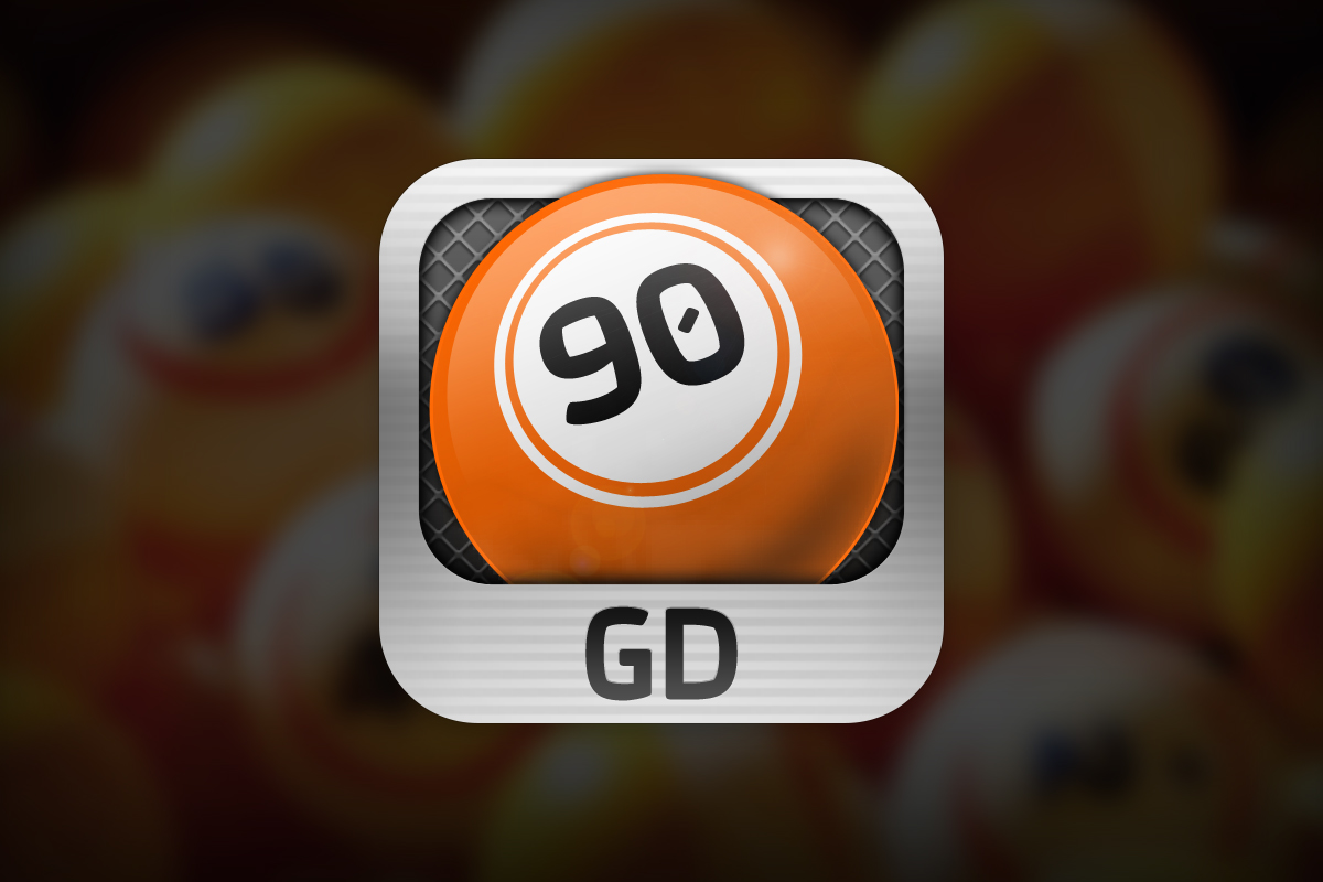 L’icona disegnata per la app “Gioco Digitale Bingo” di Gioco Digitale; il soggetto principale della grafica è una pallina, protagonista indiscussa dell’estrazione e del gioco stesso